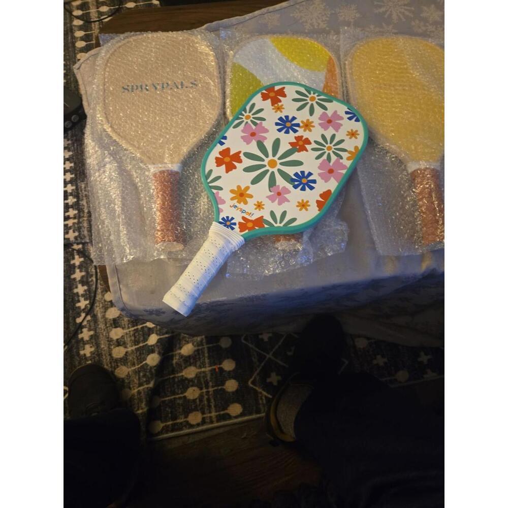 Set of 4 Joyspot & Sprypals Pickleball Paddles - Floral & Abstract Designs - Picture 2 of 2